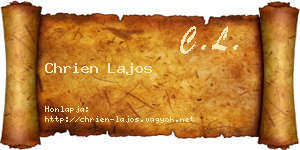 Chrien Lajos névjegykártya